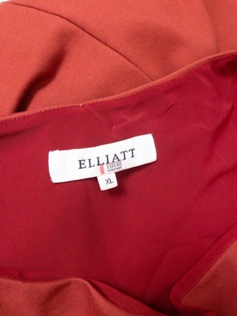 Elliatt Popover Gown XL Rust One Shoulder Evening Dress Maxi Sheath Ponte - Picture 4 of 13